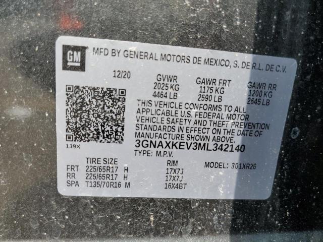 Photo 10 from auction – 2021 CHEVROLET EQUINOX LT with VIN 3GNAXKEV3ML342140