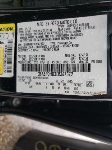 Photo 10 from auction – 2014 FORD FUSION SE with VIN 3FA6P0HD3ER367372