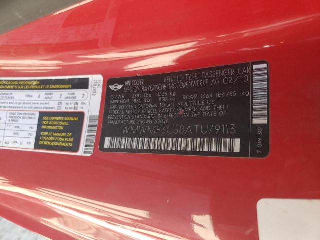 Photo 10 from auction – 2010 MINI COOPER with VIN WMWMF3C58ATU79113