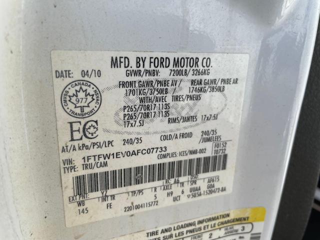 Photo 10 from auction – 2010 FORD F150 SUPER with VIN 1FTFW1EV0AFC07733