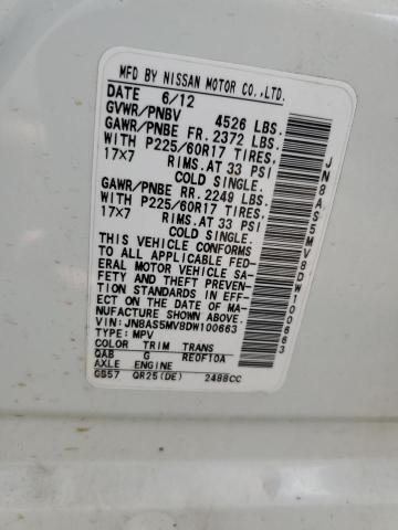 Photo 10 from auction – 2013 NISSAN ROGUE S with VIN JN8AS5MV8DW100663