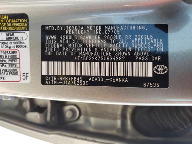 Photo 10 from auction – 2005 TOYOTA CAMRY LE with VIN 4T1BE32K75U634282