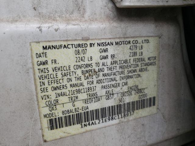 Photo 10 from auction – 2008 NISSAN ALTIMA 2.5 with VIN 1N4AL21E98C118937