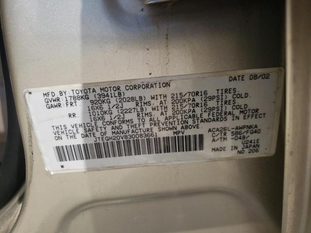 Photo 10 from auction – 2003 TOYOTA RAV4 with VIN JTEGH20V830083661