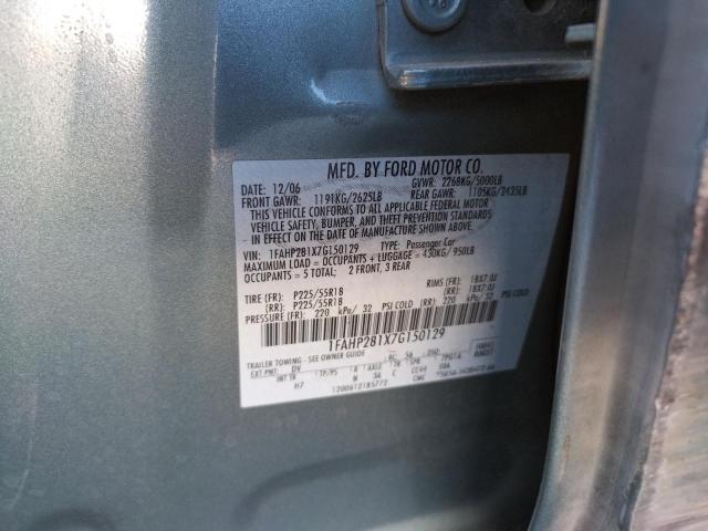 Photo 10 from auction – 2007 FORD FIVE HUNDR with VIN 1FAHP281X7G150129