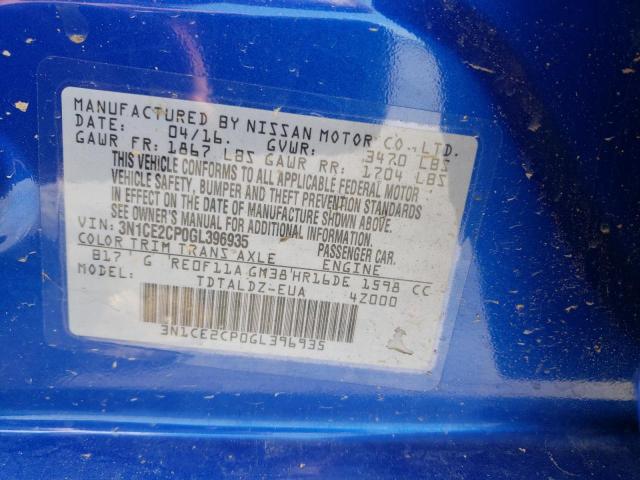 Photo 10 from auction – 2016 NISSAN VERSA NOTE with VIN 3N1CE2CP0GL396935