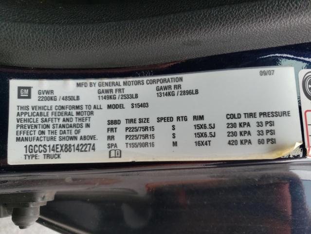 Photo 10 from auction – 2008 CHEVROLET COLORADO with VIN 1GCCS14EX88142274