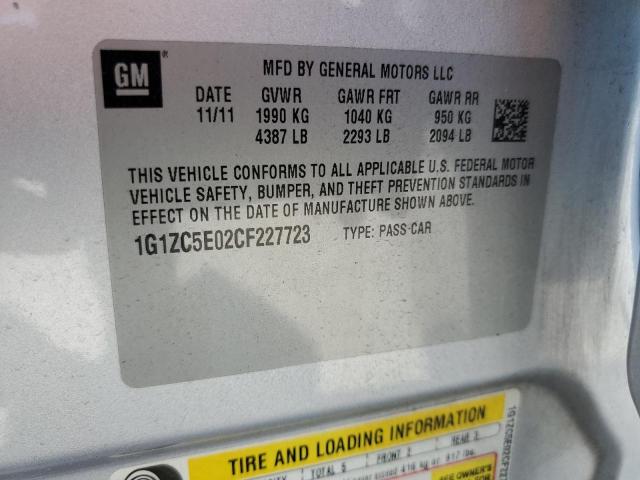 Photo 10 from auction – 2012 CHEVROLET MALIBU 1LT with VIN 1G1ZC5E02CF227723