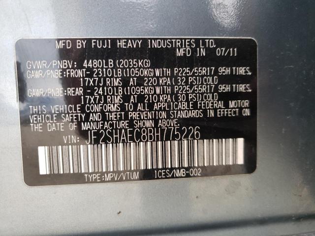 Photo 10 from auction – 2011 SUBARU FORESTER L with VIN JF2SHAEC8BH775226