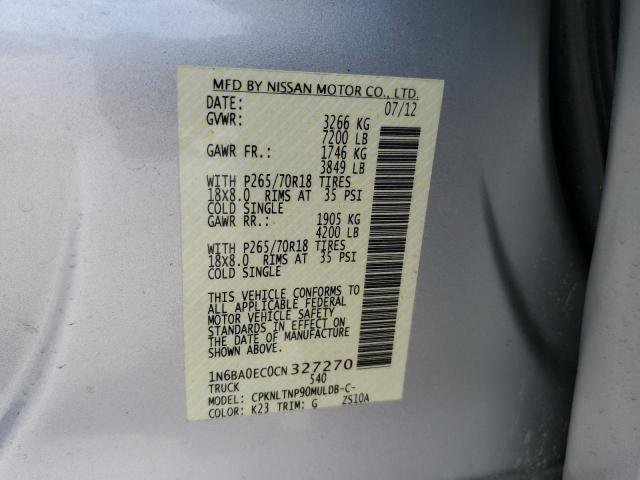 Photo 10 from auction – 2012 NISSAN TITAN S with VIN 1N6BA0EC0CN327270