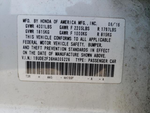 Photo 10 from auction – 2017 ACURA ILX BASE W with VIN 19UDE2F36HA005226