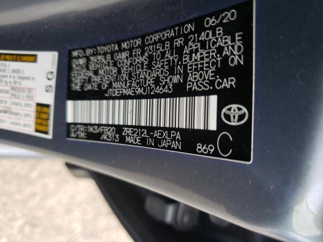 Photo 10 from auction – 2021 TOYOTA COROLLA LE with VIN JTDEPMAE9MJ124643