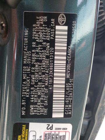 Photo 10 from auction – 2006 TOYOTA CAMRY LE with VIN 4T1BF32K86U113120
