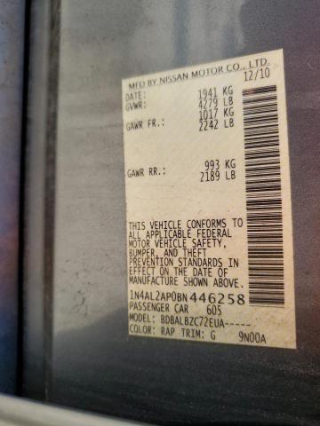 Photo 10 from auction – 2011 NISSAN ALTIMA BAS with VIN 1N4AL2AP0BN446258