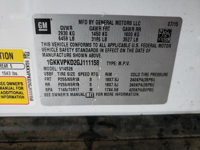 Photo 10 from auction – 2016 GMC ACADIA SLE with VIN 1GKKVPKD2GJ111158