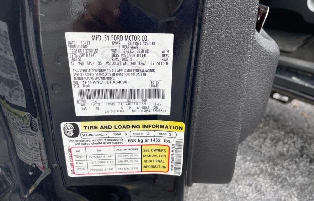 Photo 10 from auction – 2013 FORD F150 SUPER with VIN 1FTFW1EF0DFA34096