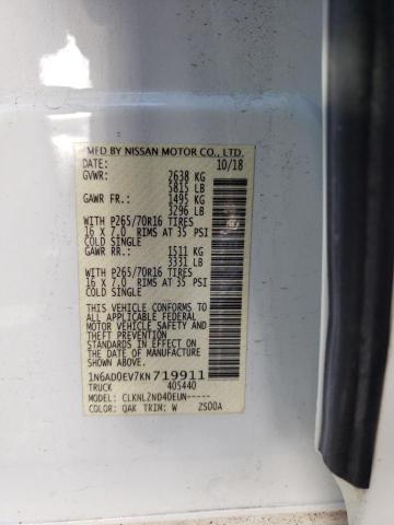 Photo 10 from auction – 2019 NISSAN FRONTIER S with VIN 1N6AD0EV7KN719911