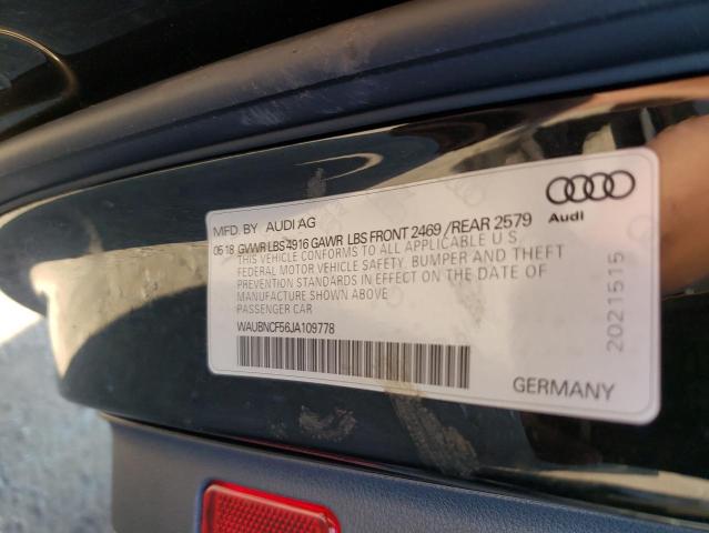 Photo 10 from auction – 2018 AUDI A5 PREMIUM with VIN WAUBNCF56JA109778