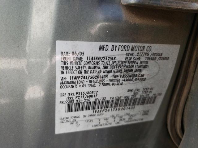 Photo 10 from auction – 2005 FORD FIVE HUNDR with VIN 1FAFP24175G201435