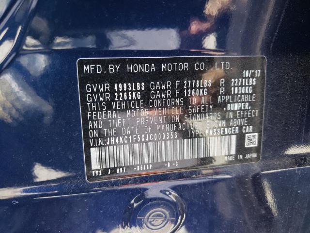 Photo 10 from auction – 2018 ACURA RLX TECH with VIN JH4KC1F5XJC000353