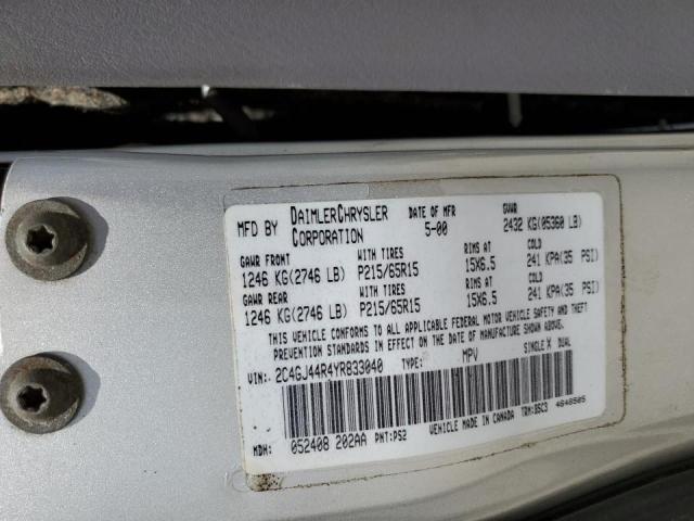 Photo 10 from auction – 2000 CHRYSLER VOYAGER with VIN 2C4GJ44R4YR833040