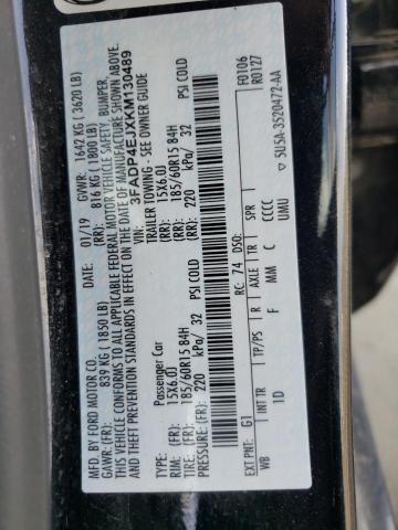Photo 10 from auction – 2019 FORD FIESTA SE with VIN 3FADP4EJXKM130489