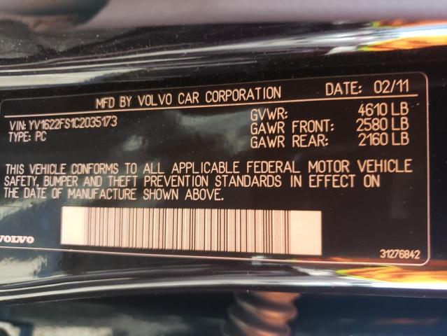 Photo 10 from auction – 2012 VOLVO S60 T5 with VIN YV1622FS1C2035173