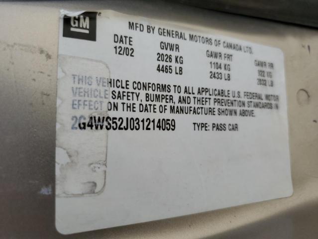 Photo 10 from auction – 2003 BUICK CENTURY CU with VIN 2G4WS52J031214059