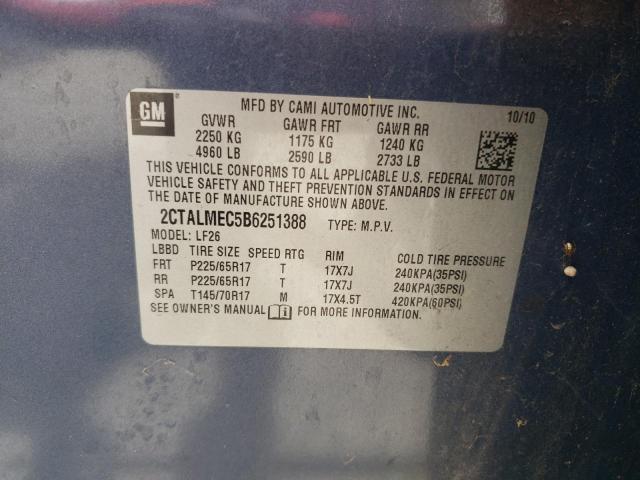 Photo 10 from auction – 2011 GMC TERRAIN with VIN 2CTALMEC5B6251388