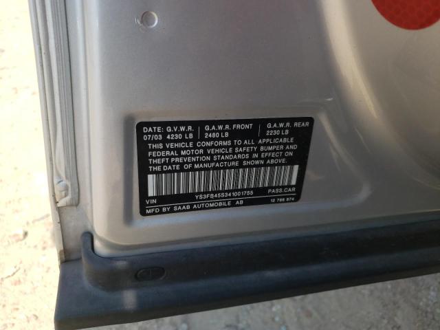 Photo 10 from auction – 2004 SAAB 9-3 LINEAR with VIN YS3FB45S341001755
