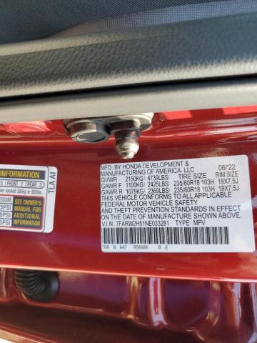 Photo 10 from auction – 2022 HONDA CR-V EX with VIN 7FARW2H51NE033281