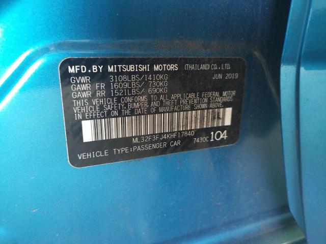 Photo 10 from auction – 2019 MITSUBISHI MIRAGE G4 with VIN ML32F3FJ4KHF17840