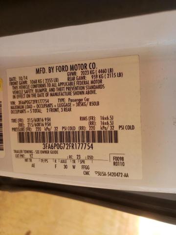 Photo 10 from auction – 2015 FORD FUSION S with VIN 3FA6P0G72FR177754