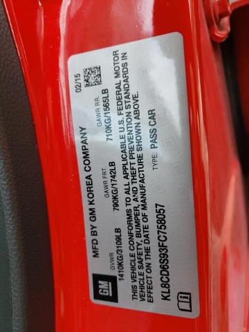 Photo 10 from auction – 2015 CHEVROLET SPARK 1LT with VIN KL8CD6S93FC758057