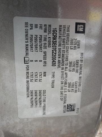 Photo 10 from auction – 2012 CHEVROLET SILV1500 4 with VIN 1GCRKSE07CZ200430