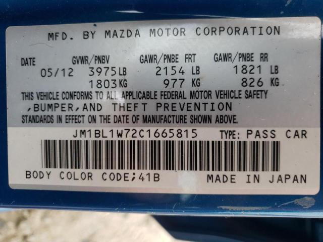 Photo 10 from auction – 2012 MAZDA 3 I with VIN JM1BL1W72C1665815
