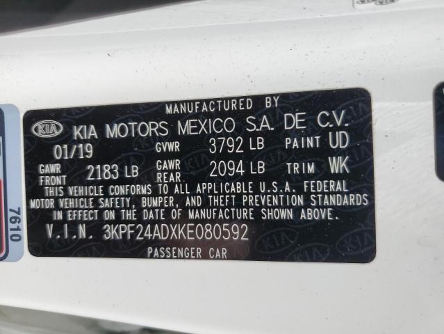 Photo 10 from auction – 2019 KIA FORTE FE with VIN 3KPF24ADXKE080592