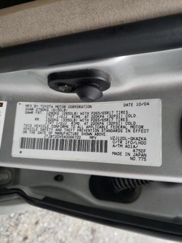 Photo 10 from auction – 2004 LEXUS GX 470 with VIN JTJBT20X540066720