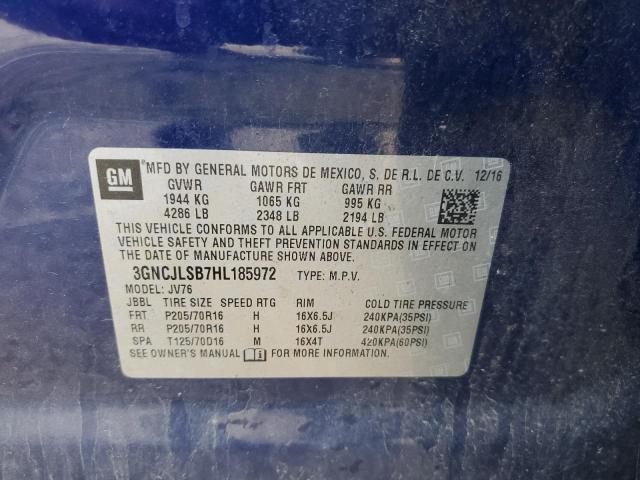 Photo 10 from auction – 2017 CHEVROLET TRAX 1LT with VIN 3GNCJLSB7HL185972