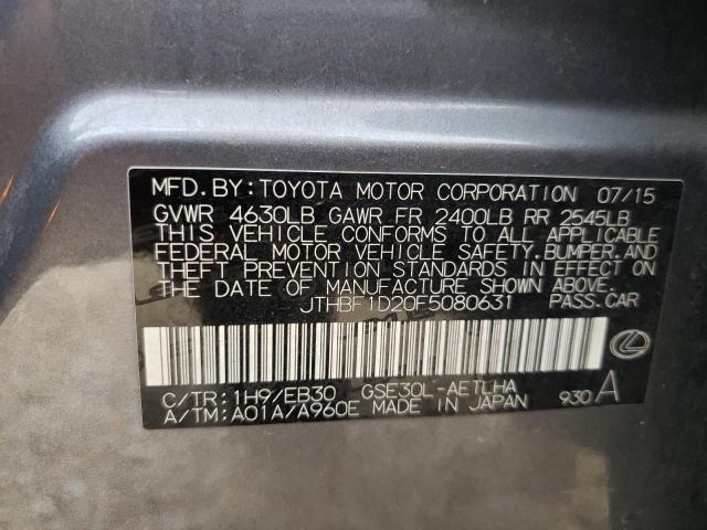 Photo 10 from auction – 2015 LEXUS IS 250 with VIN JTHBF1D20F5080631