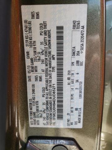 Photo 10 from auction – 2013 FORD ESCAPE SEL with VIN 1FMCU0H94DUD85271