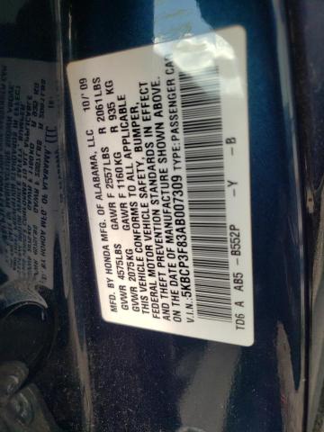 Photo 10 from auction – 2010 HONDA ACCORD EXL with VIN 5KBCP3F83AB007309