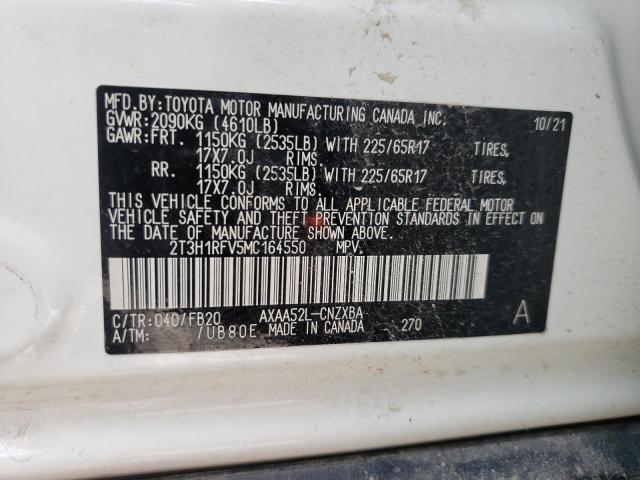 Photo 10 from auction – 2021 TOYOTA RAV4 LE with VIN 2T3H1RFV5MC164550