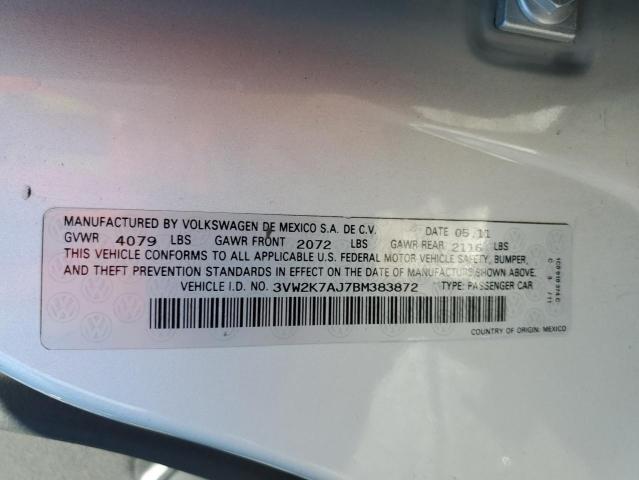 Photo 10 from auction – 2011 VOLKSWAGEN JETTA BASE with VIN 3VW2K7AJ7BM383872