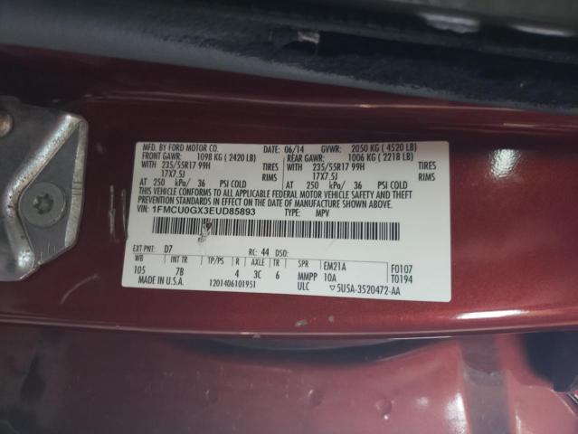 Photo 10 from auction – 2014 FORD ESCAPE SE with VIN 1FMCU0GX3EUD85893