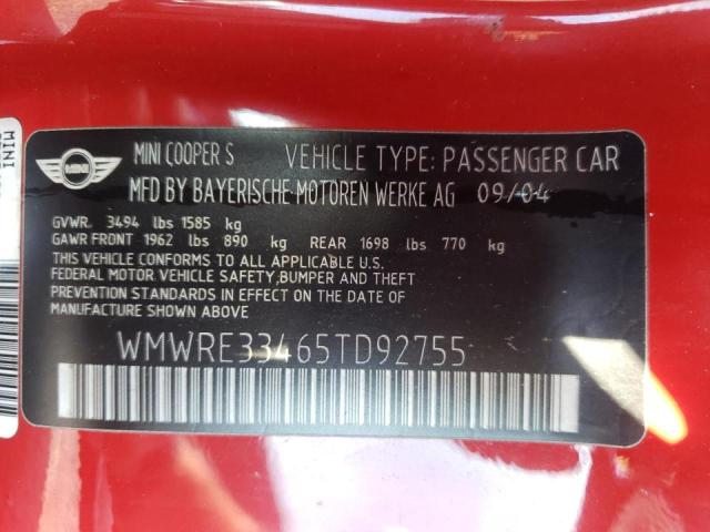 Photo 10 from auction – 2005 MINI COOPER S with VIN WMWRE33465TD92755