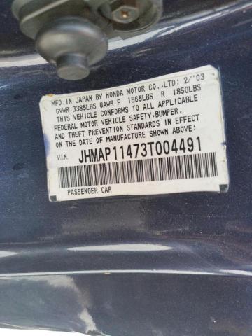 Photo 10 from auction – 2003 HONDA S2000 with VIN JHMAP11473T004491