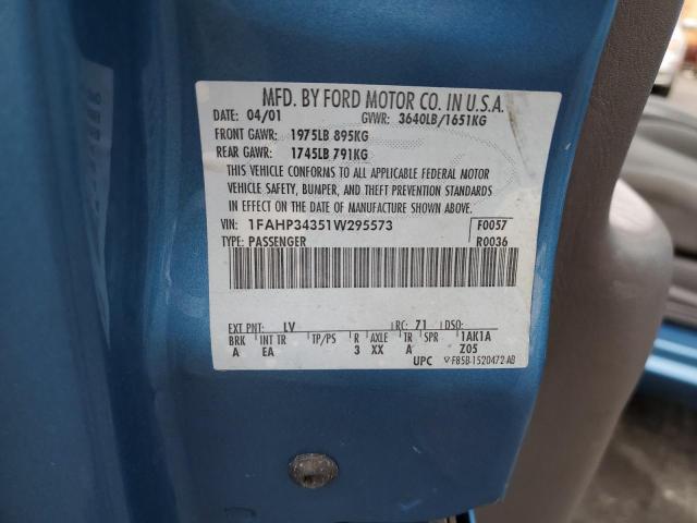 Photo 10 from auction – 2001 FORD FOCUS with VIN 1FAHP34351W295573