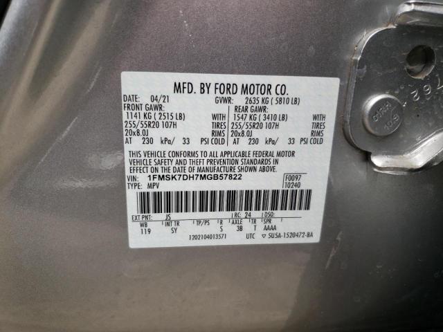 Photo 10 from auction – 2021 FORD EXPLORER X with VIN 1FMSK7DH7MGB57822