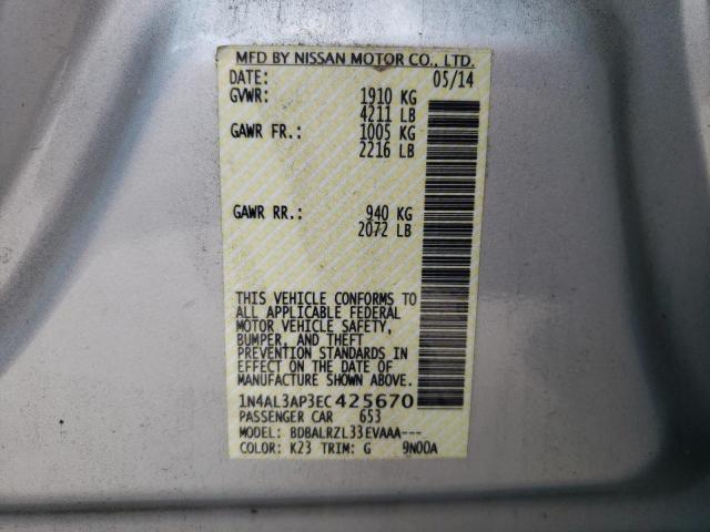 Photo 10 from auction – 2014 NISSAN ALTIMA 2.5 with VIN 1N4AL3AP3EC425670